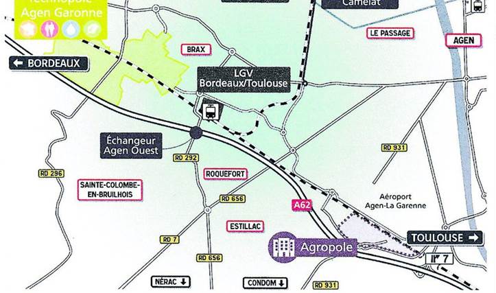 Le trac du barreau de Camlat depuis le rond-point du mme nom  Colayrac-Saint-Cirq.Document Agglo dAgen